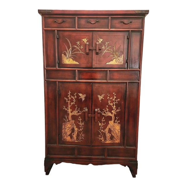 Mid 20th Century Vintage Asian Rosewood Scholar Cabinet For Sale