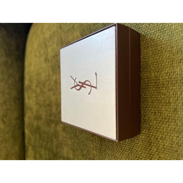 Vintage Yves Saint Laurent YSL Logo Gold Plate Tie Clip Original Case, Circa 90s For Sale - Image 9 of 9