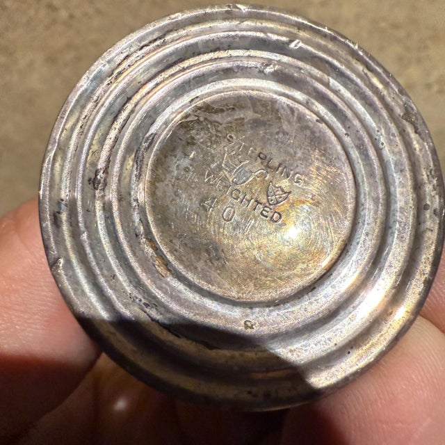 1950s Fisher Sterling Silver Salt & Pepper Shaker Set For Sale - Image 9 of 10