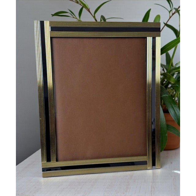 Romeo Rega Style Italian Brass and Steel Picture Frame For Sale - Image 17 of 18