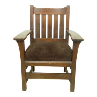 L&jg Stickley Antique Mission Oak Arts & Crafts Chair ~ Signed For Sale