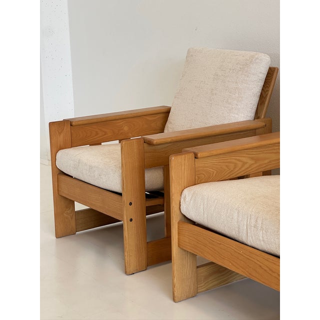 Danish-Style Armchairs in Ash and Cream-Colored Velvet Upholstery, 1970s, Set of 2 For Sale - Image 12 of 18