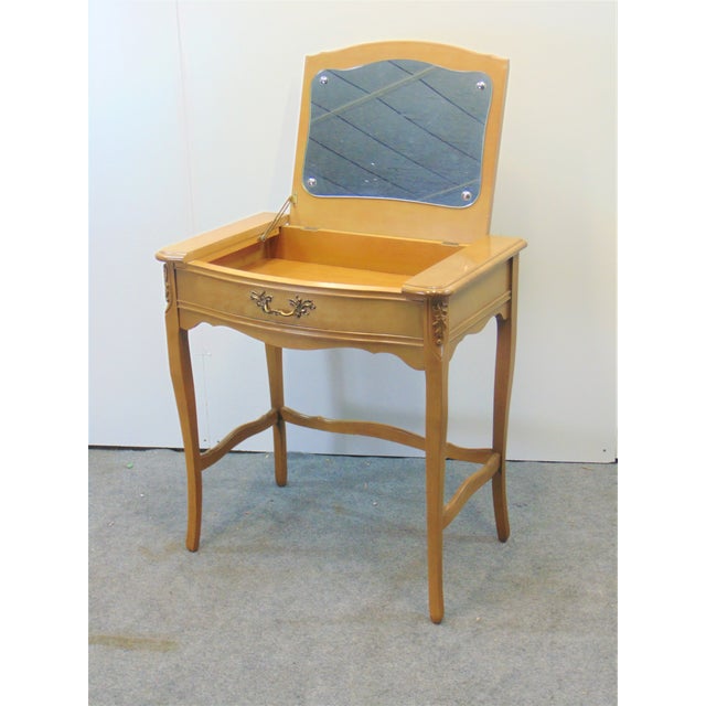 French Provincial Fruitwood Flip Mirror Vanity Chairish