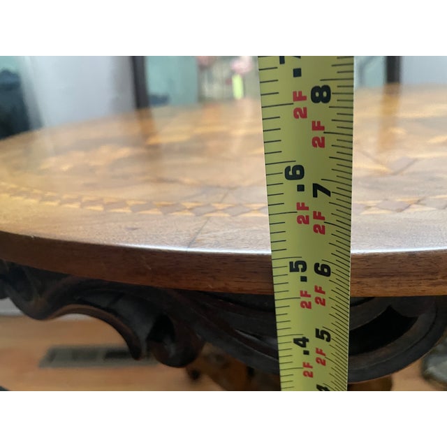 Italian Inlaid Game Table - Late 19th Century - Walnut For Sale - Image 11 of 12