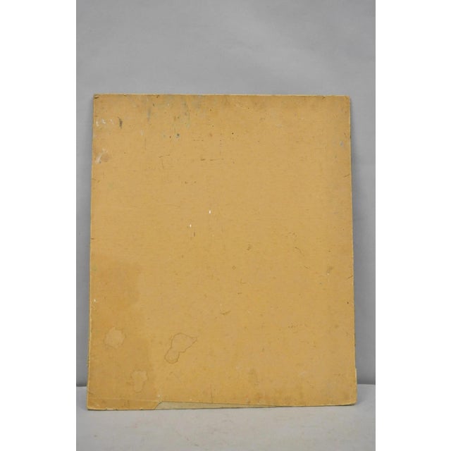 Vintage Samuel Heller "Family Portrait With Child" Oil on Board Painting, Signed For Sale - Image 9 of 10