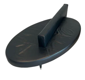 Design/one Black Leather Sofa, Circa 1970