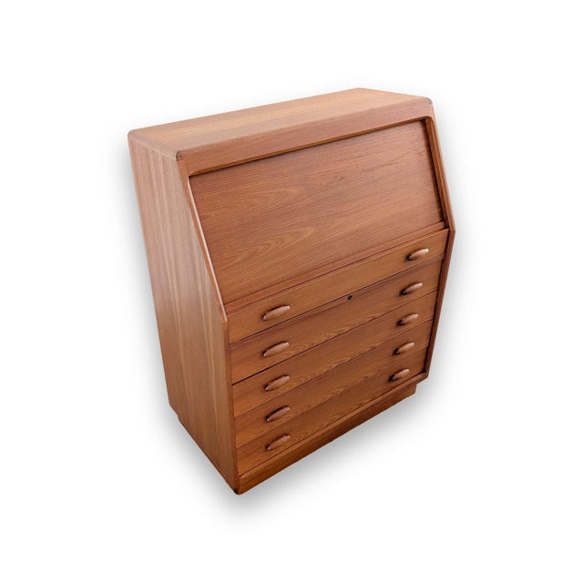 Mid-Century Modern Mid-Century Danish Secretary Desk in Teak from Dyrlund For Sale - Image 3 of 13