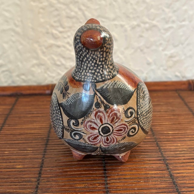 Blue Antique Mexican Tonalá Quail Bird by Amado Galván For Sale - Image 8 of 11