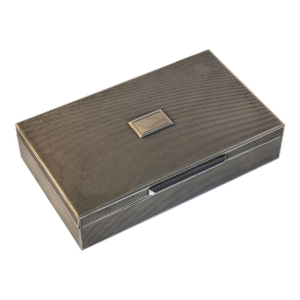 Antique German Art Deco 800 Sterling Silver Box With Macassar Wood