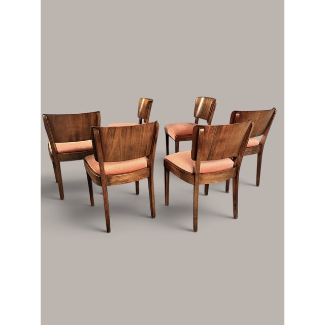 German Dining Chairs in Walnut, 1940s, Set of 6 For Sale - Image 9 of 12