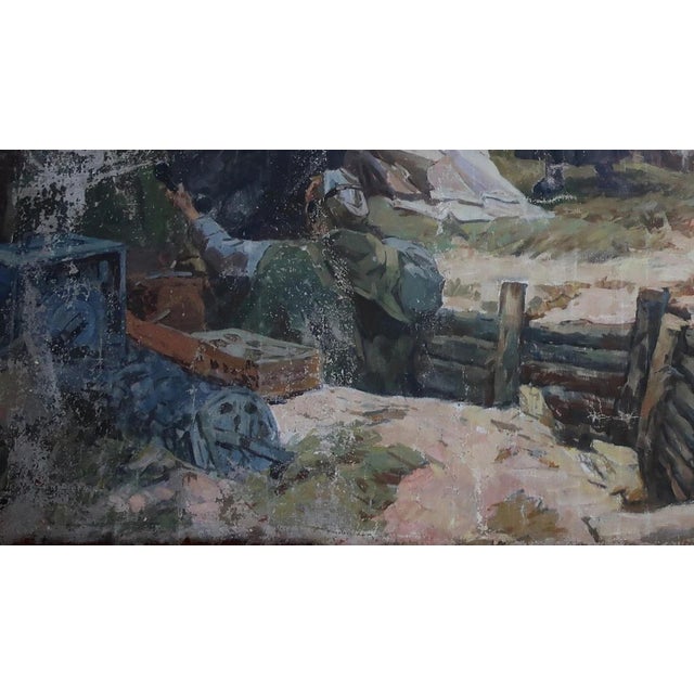 1970s Soviet Army Oil Painting, Great Patriotic War, Ukrainian Artist, 1970s 110-196 For Sale - Image 5 of 6