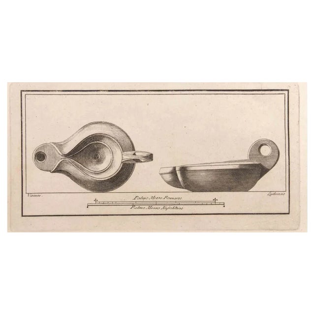Niccolò Vanni, Oil Lamp, Etching, 18th Century For Sale
