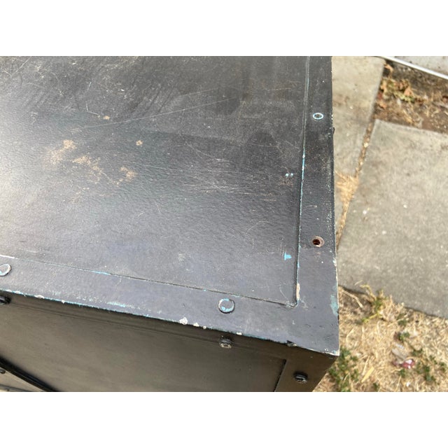 The Restoration Hardware 1900's French Industrial Metal Tool Chest Desk with Patina is a stylish and functional piece for...