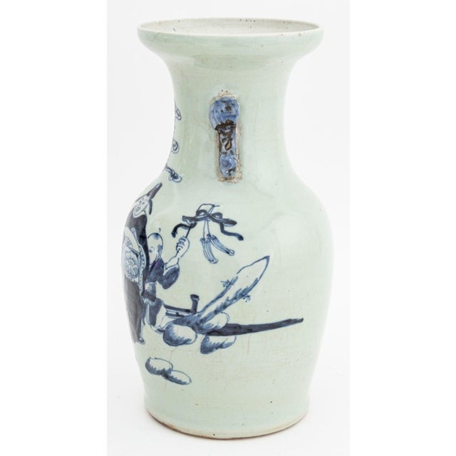 Chinese Blue & White Porcelain Baluster Vase For Sale - Image 4 of 6