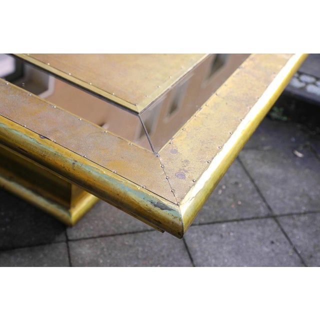 Vintage Rectangular Brass Coffee Table by Rodolfo Dubarry, 1970s For Sale - Image 10 of 18