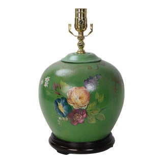 20th Century Art Deco Hand Painted Porcelain Table Lamp For Sale