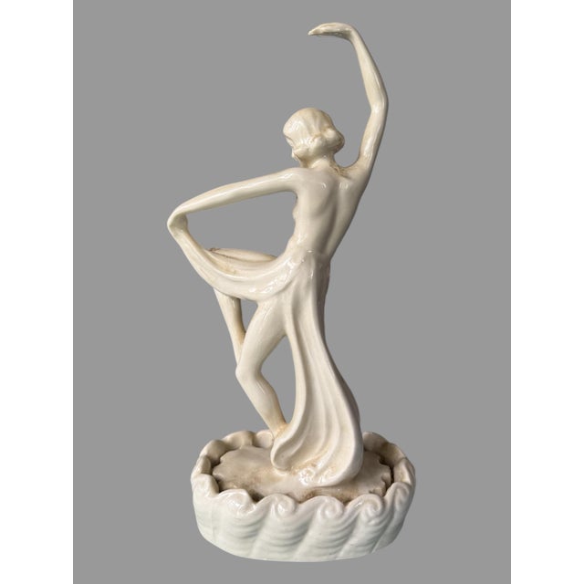 Early 20th Century Vintage Figural Art Nouveau Deco Cowan Art Pottery Flower Frog For Sale - Image 5 of 5