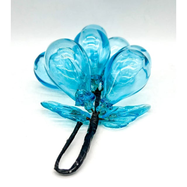 Oversized Mid Century Turquoise/ Aqua Glass Grapes For Sale - Image 9 of 11