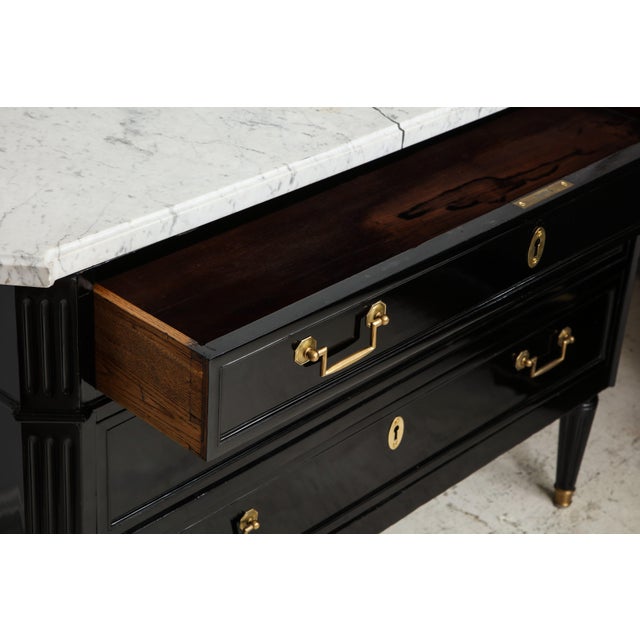 Wood Directoire-Style Commode With Marble Top For Sale - Image 7 of 13