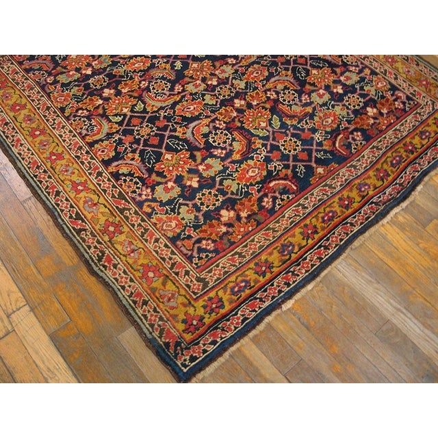 Lovely Navy Background With Allover-Floral Design With Herati Pattern Persian Rug For Sale - Image 10 of 12