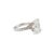 Modern 14k White Gold Igi CTW Oval Cut Lab Grown Diamond Accented Engagement Ring, Size 5.25 For Sale - Image 3 of 8