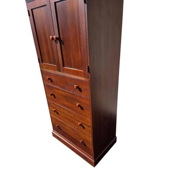 Arts & Crafts 1990s Ethan Allen American Impressions High Chest Dresser Armoire Mission Arts Crafts For Sale - Image 3 of 18