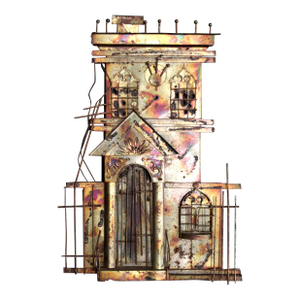 1970s Brutalist Brass House Sculpture for Your Wall