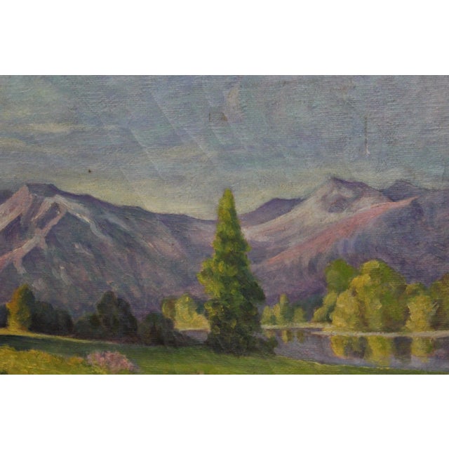 H. Mentzel "Idyllic Pastel Landscape" Realist Oil Painting For Sale - Image 4 of 7