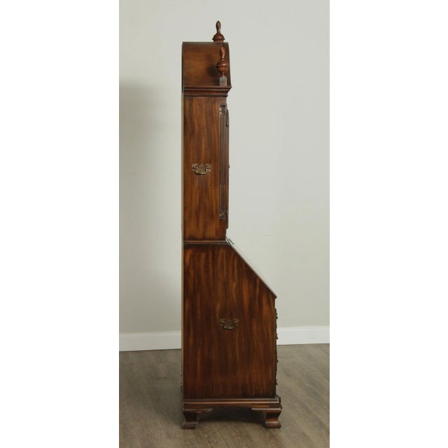 Chippendale Maddox Chippendale Style Vintage Mahogany Block Front Secretary Desk For Sale - Image 3 of 13