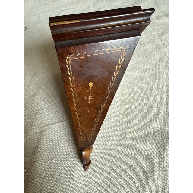 Pair of Vintage Italian Wall Bracket Shelves With Hand Painted Gold Decoration — Neoclassical Carved Wood Corbels, Maker's Mark, Mid-Century Italian For Sale In New York - Image 6 of 14