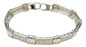 The McGuire: Ladies 14K White Gold Geometric Bracelet