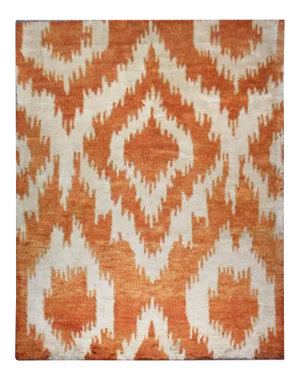Hand Knotted Ikat Rug by Aara Rugs Inc. - 9'1" X 12'1"