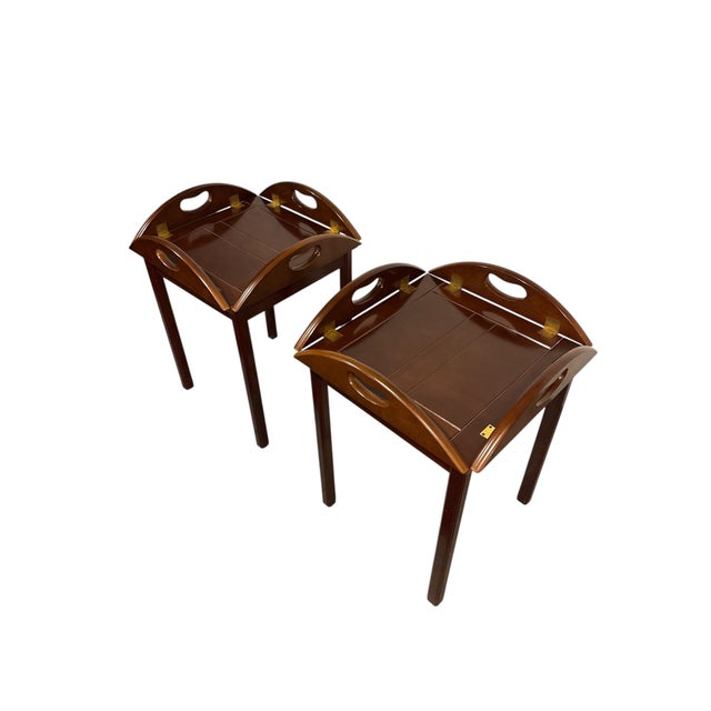 English Butler's Table, 1970, Set of 2 For Sale - Image 4 of 5