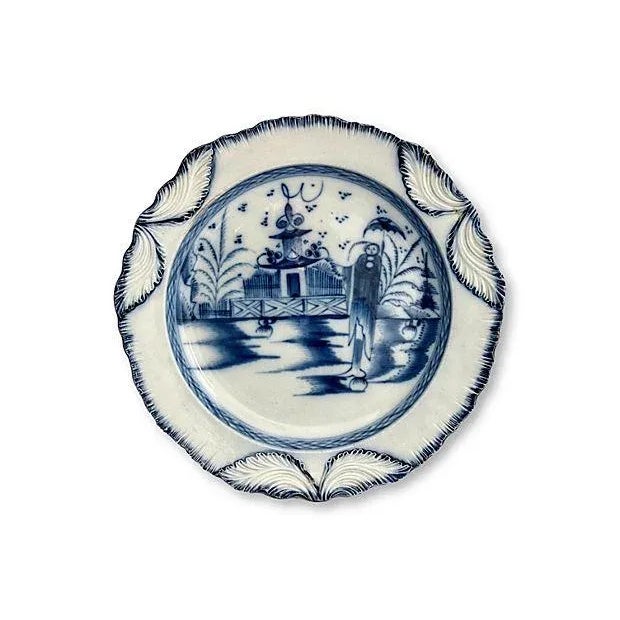 C. 1780 English Long Liza Pearlware Plate For Sale - Image 4 of 4