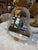 Glass Vintage Murano Style Twisted Art Glass Vanity Mirror With Brass Accents For Sale - Image 7 of 9