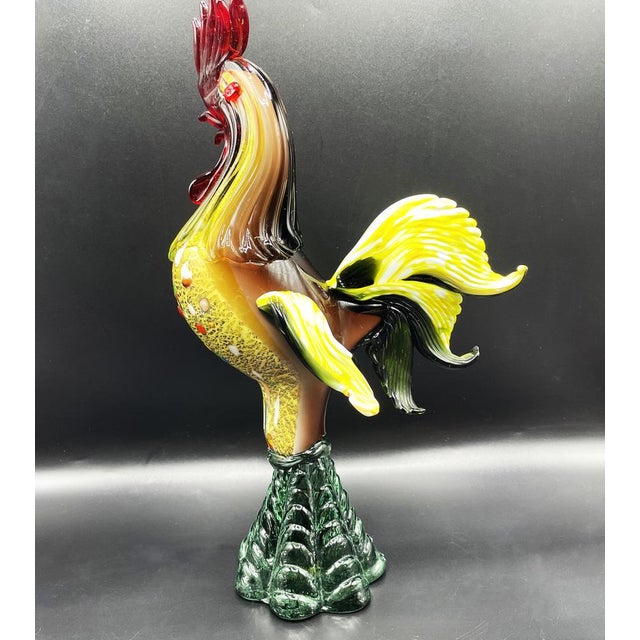 Multicolored Murano Glass Rooster Sculpture, 1950s For Sale - Image 11 of 14