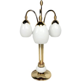 Three Lights Table Lamp in Brass from Bankamp Leuchten, 1970s For Sale