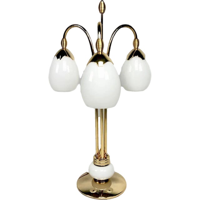 Three Lights Table Lamp in Brass from Bankamp Leuchten, 1970s For Sale