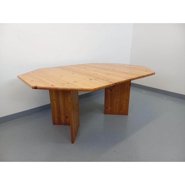Vintage Octagonal Pine Dining Table with Extension, 1970s For Sale - Image 13 of 18