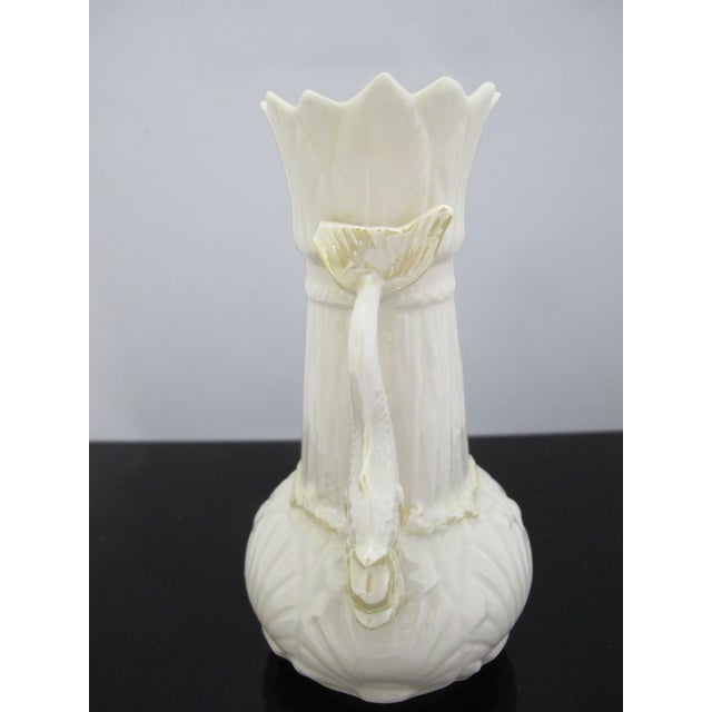 Late 20th Century Belleek Double Dolphin Handle Luster Spill Vase 1965-1980 Green 6th Mark For Sale - Image 5 of 11