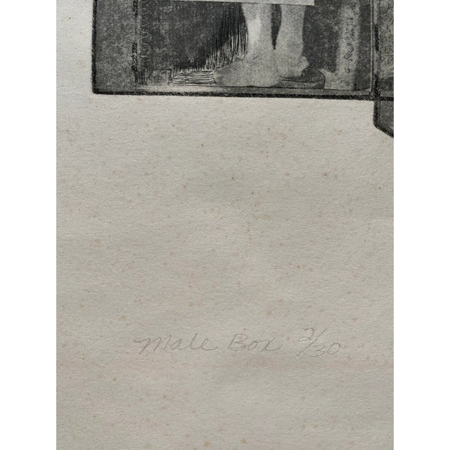 Pop Art 1960s Sue Jester Male Box Nude Etching For Sale - Image 3 of 10