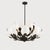 Metal Luxury Lotus Petal Brass Chandelier | Modern White Floral Ceiling Light | Mid Century Statement Pendant | Elegant Dining Room Fixture For Sale - Image 7 of 8