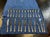 Set of 12 Mappin and Webb silver-plated dessert knives and 12 dessert forks, Russell pattern - Knives L=21cm Forks...
