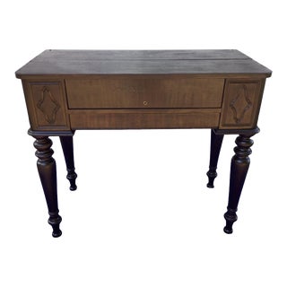 Early 20th Century Antique English Mahogany Flip Top Console Writing Desk For Sale