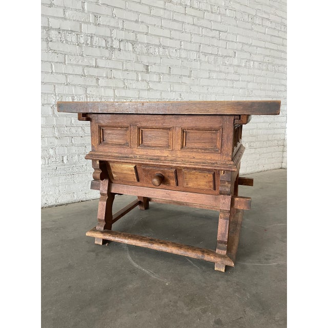 Antique Alpine Pine Tavern Jogl Table For Sale - Image 4 of 10