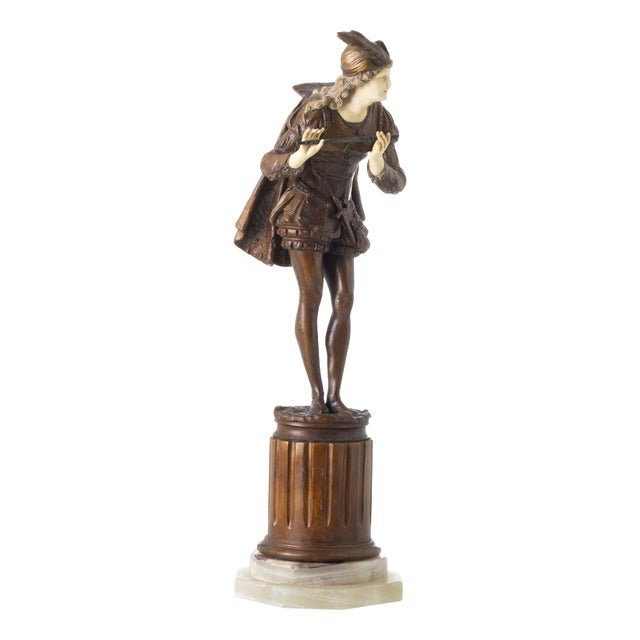 Albert Ernest Carrier-Belleuse, Figurative Sculpture, 19th Century, Bronze on Marble Base For Sale