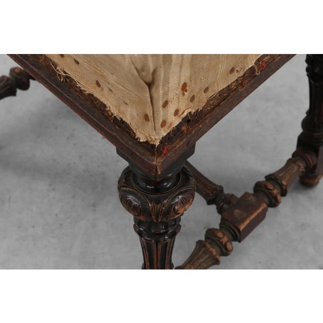 19th Century Louis XV Baroque Oak Stool, France For Sale - Image 12 of 13