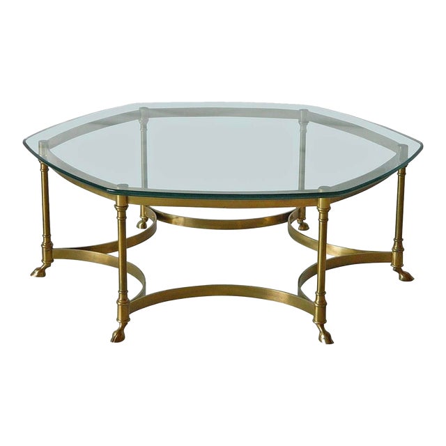 1960s La Barge Hoof Footed Brass Coffee Table Chairish