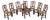 Set of 8 Country Queen Anne Rush Seat Dining Chairs For Sale