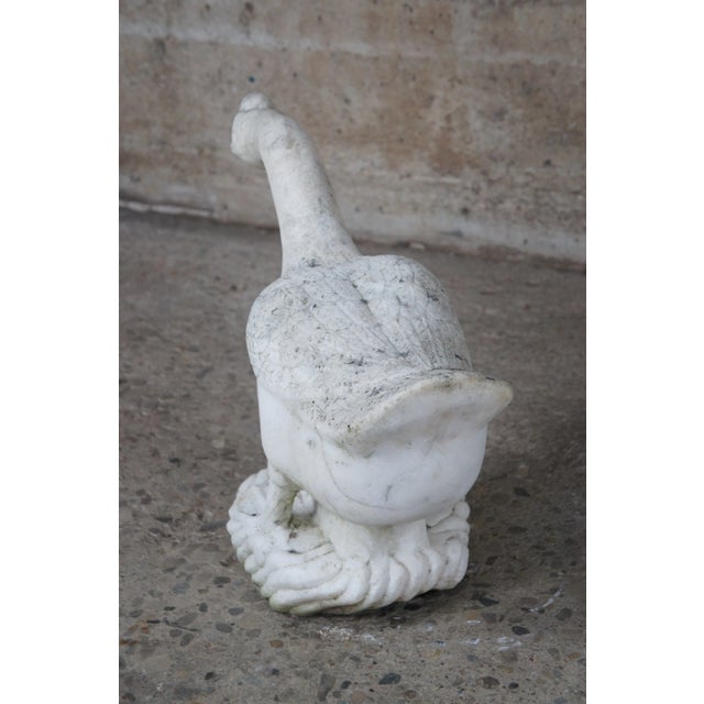 Antique Italian Carved Marble Stone Bird Garden Sculpture For Sale - Image 11 of 11